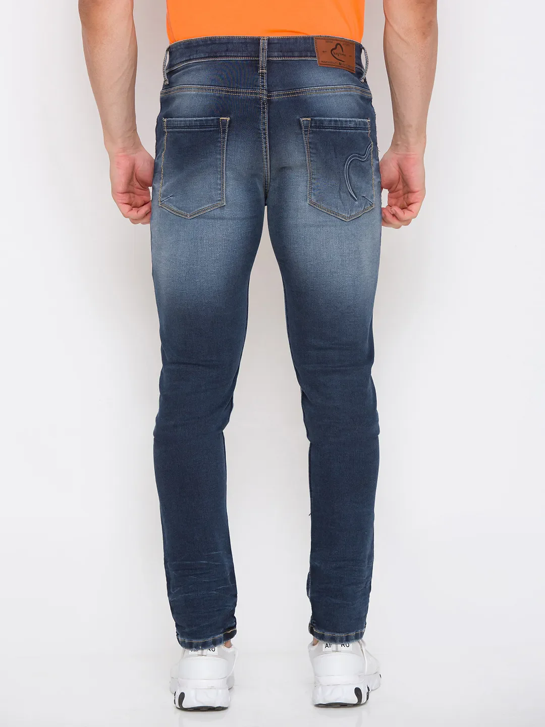 Blue Slim Straight Fit Men's Denims by Being Human Clothing - Image 3