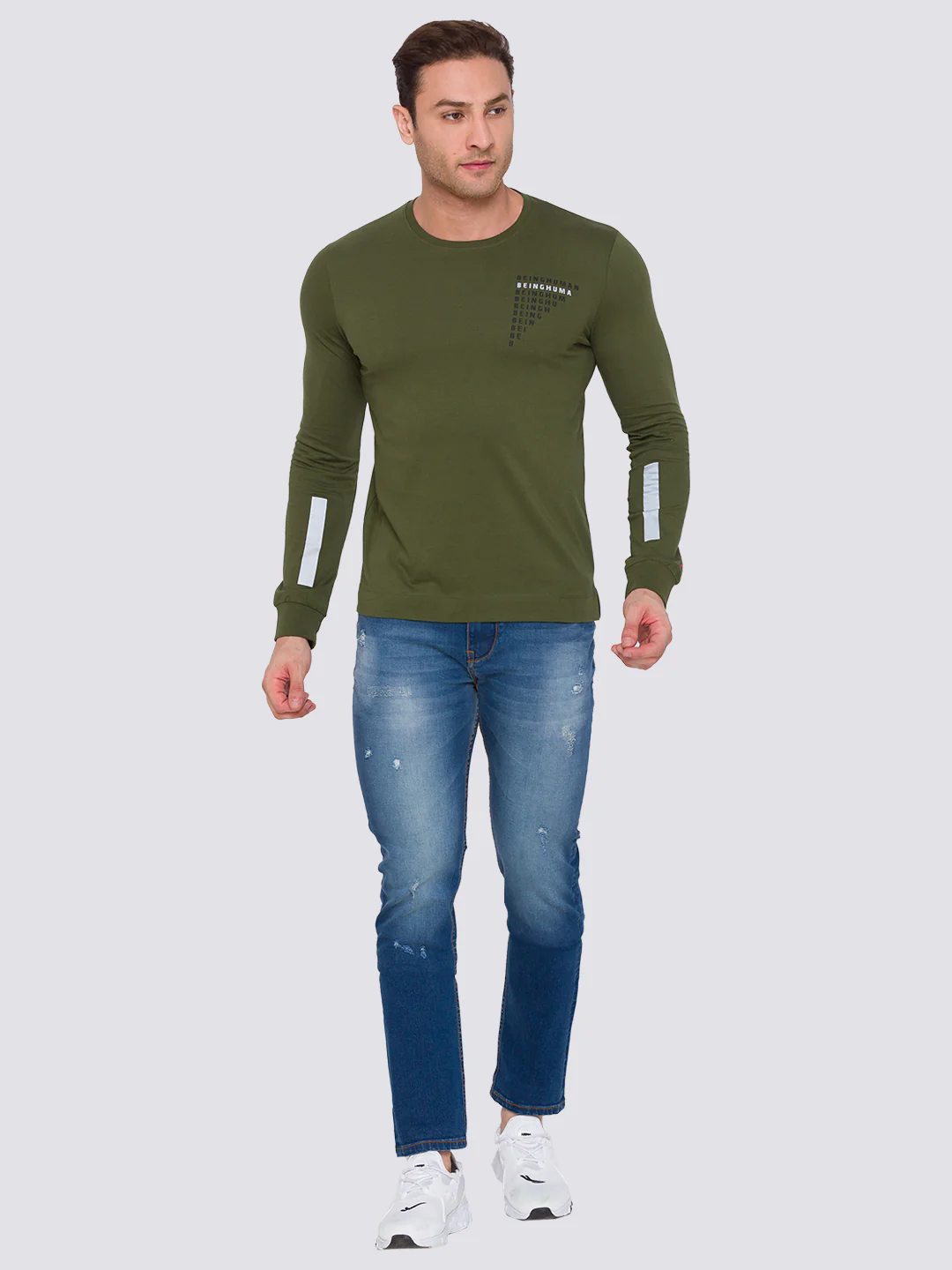 Blue Slim Straight Fit Men's Denims by Being Human Clothing - Image 5
