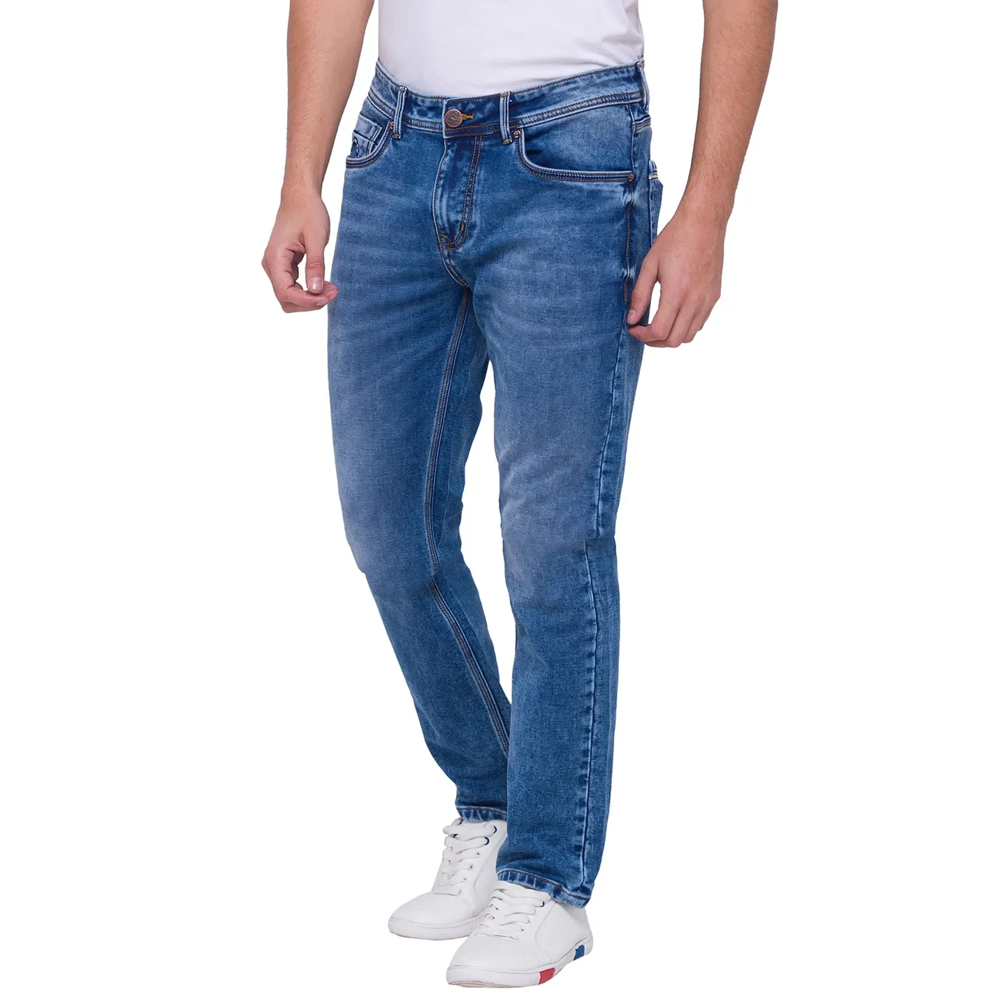 Blue Slim Straight Fit Men's Denims by Being Human Clothing - Image 2