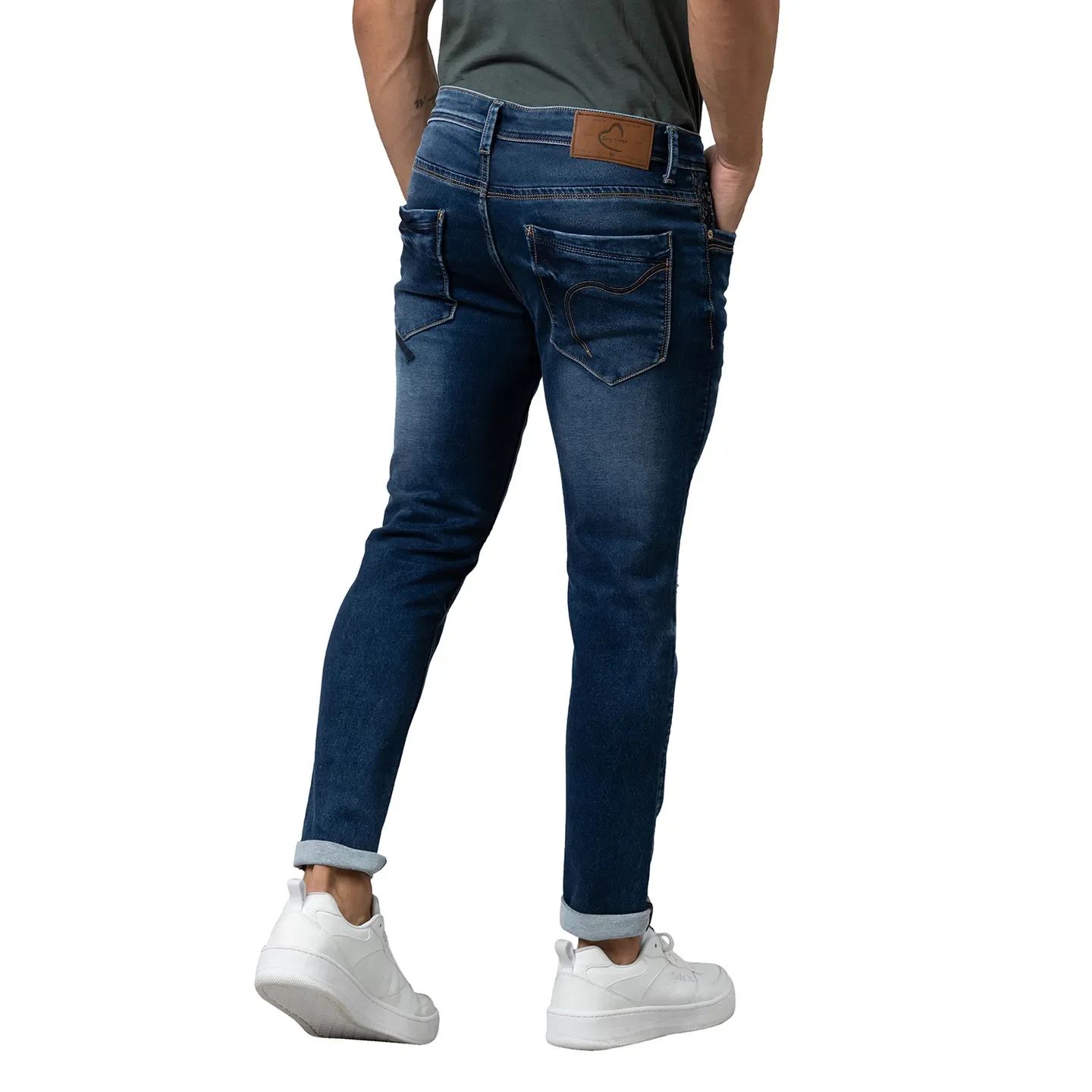 Blue Slim Fit Denims For Men By Being Human Clothing - Image 3