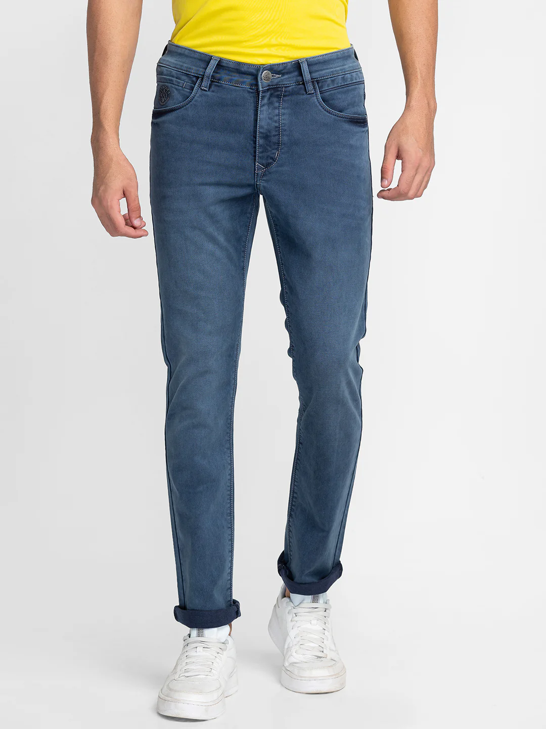 Blue Slim Fit Denims For Men By Being Human Clothing