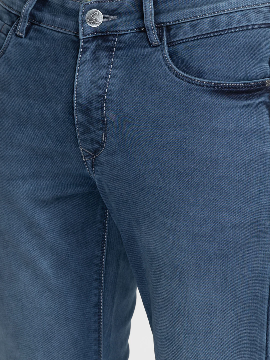 Blue Slim Fit Denims For Men By Being Human Clothing - Image 5