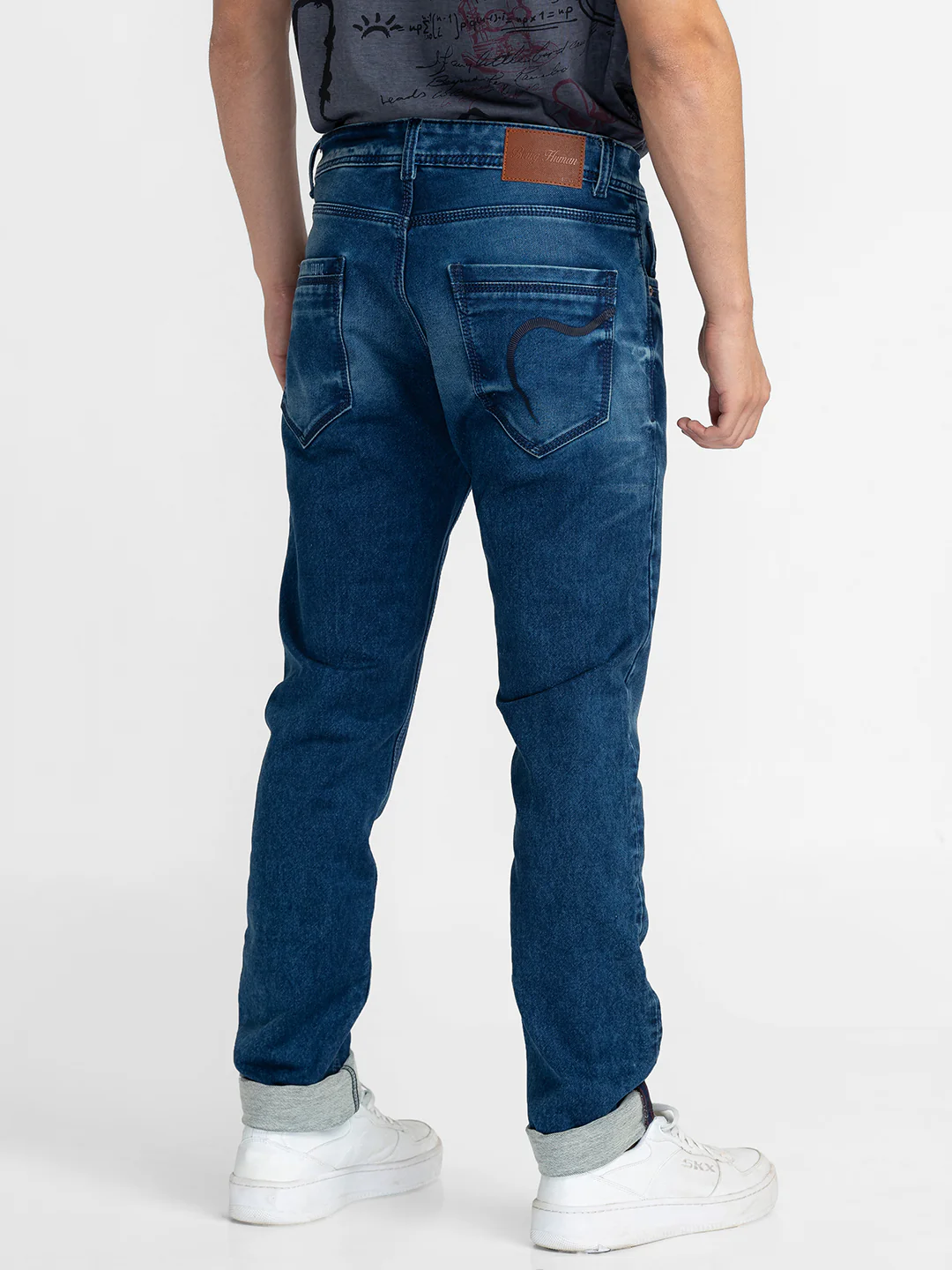 Blue Slim Fit Denims For Men By Being Human Clothing - Image 3
