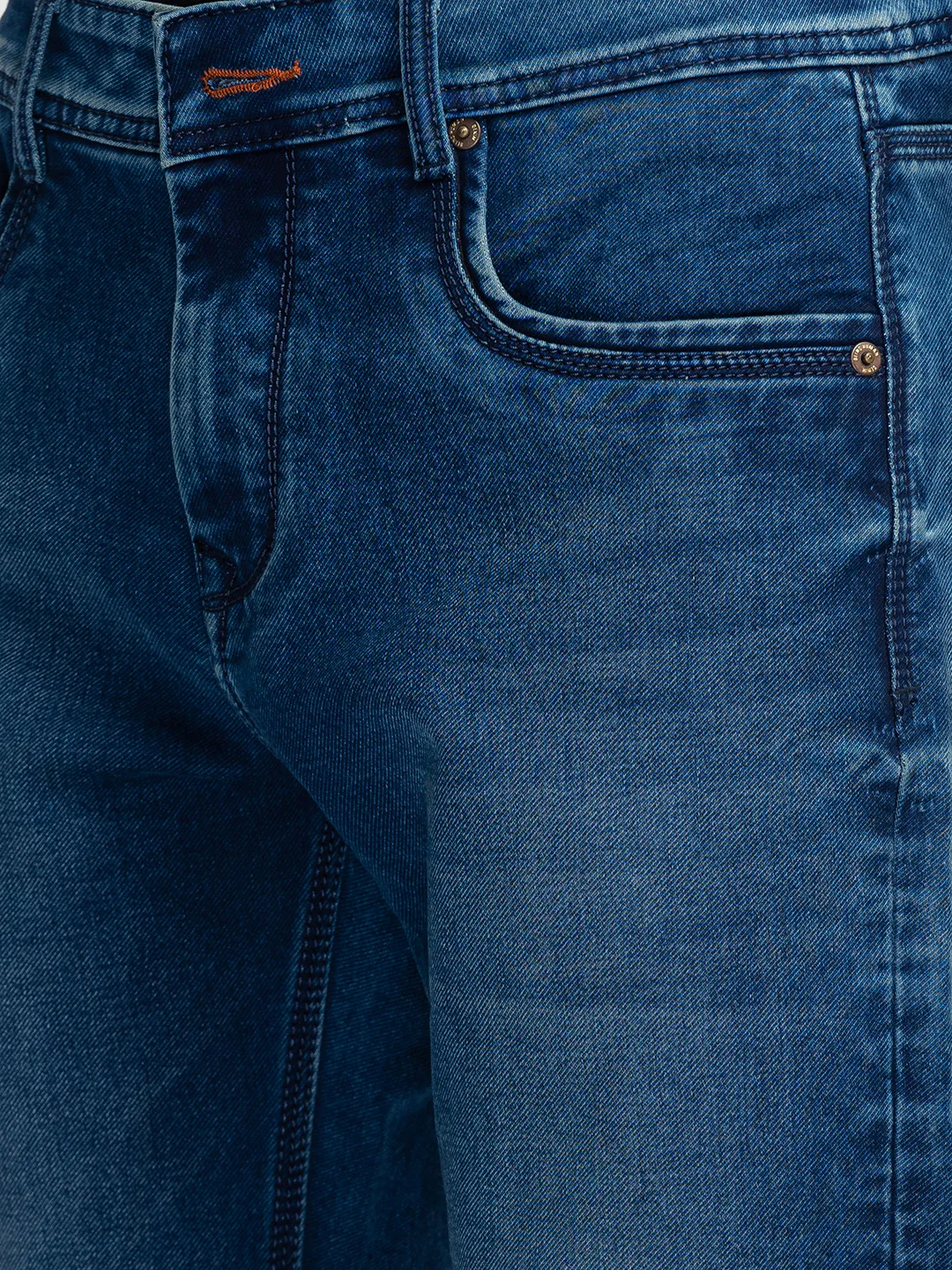 Blue Slim Fit Denims For Men By Being Human Clothing - Image 5