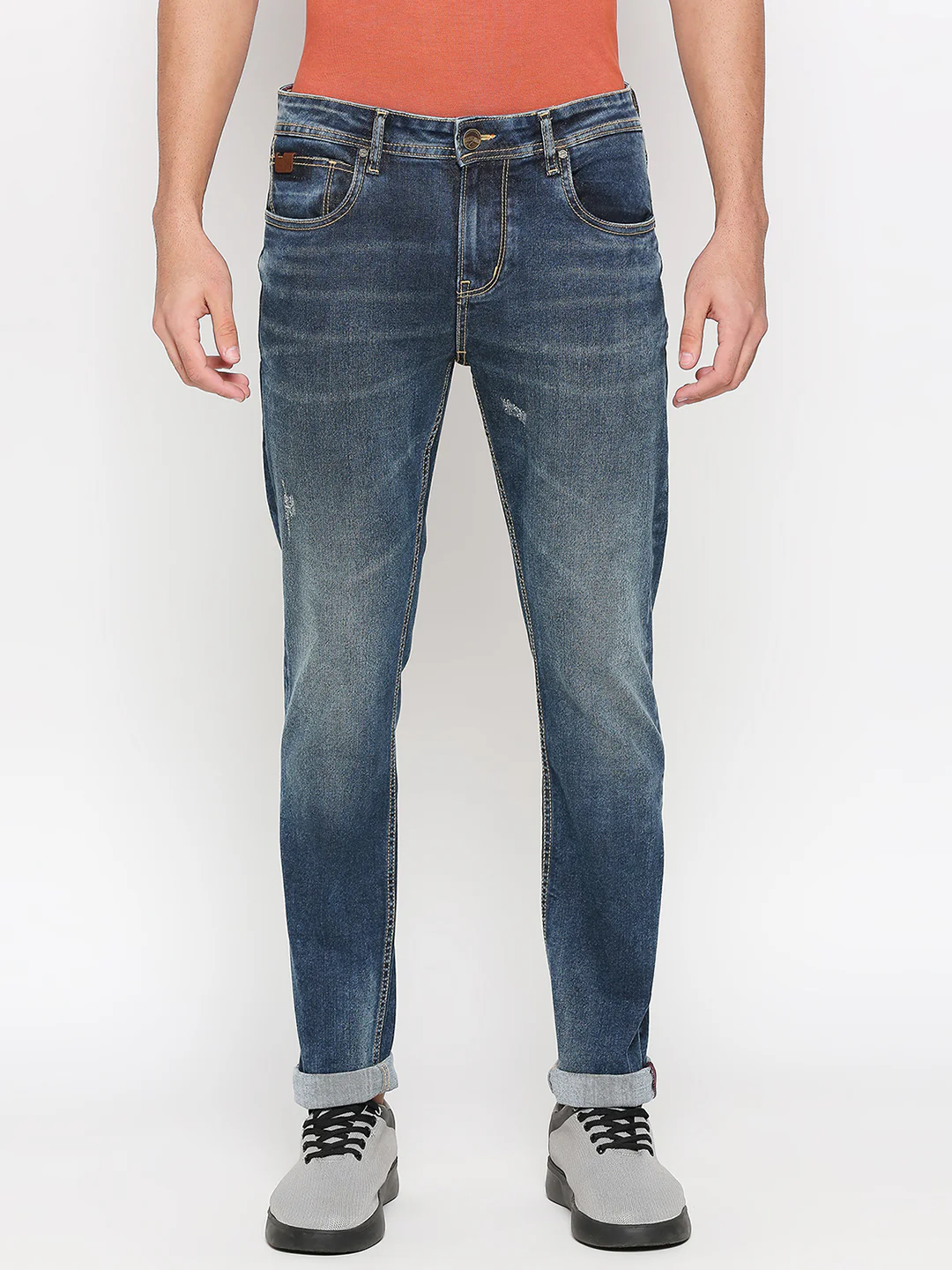 Blue Slim Fit Denims For Men By Being Human Clothing