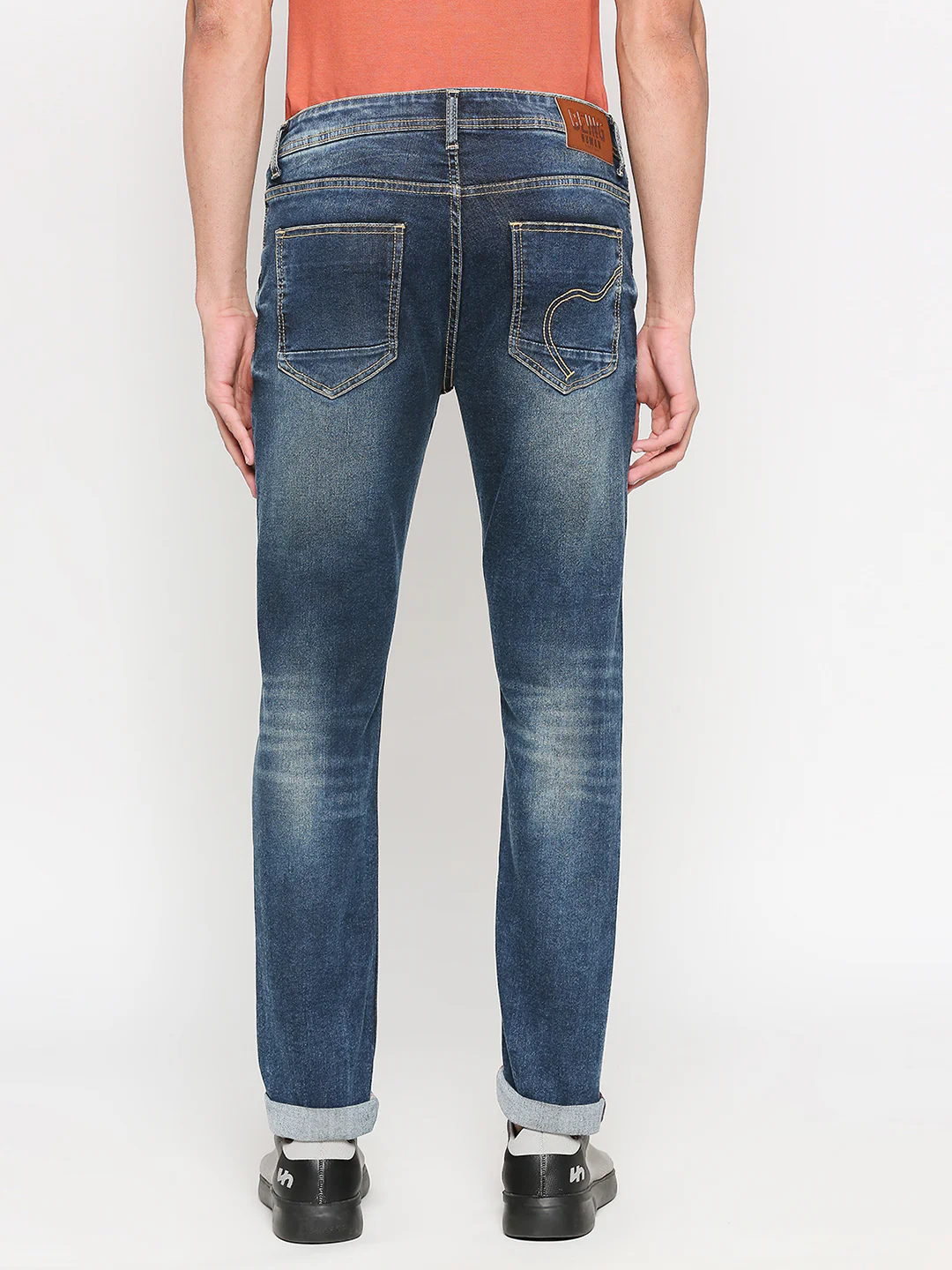 Blue Slim Fit Denims For Men By Being Human Clothing - Image 4