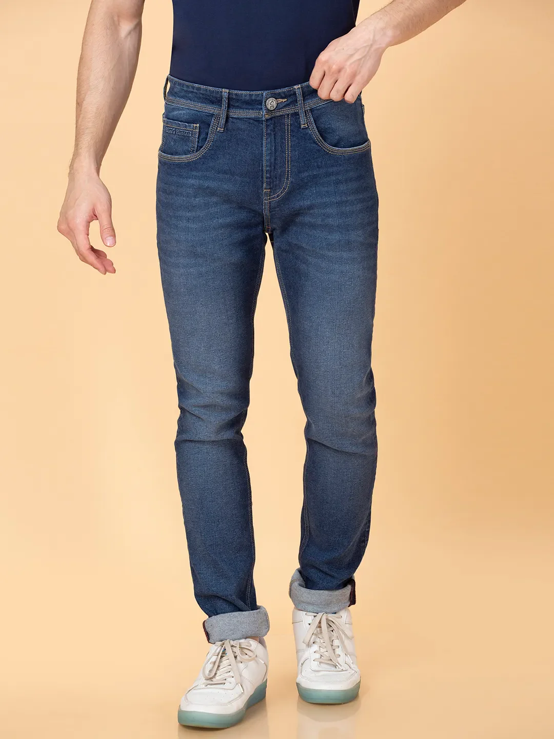 Blue Slim Fit Men's Denims by Being Human Clothing