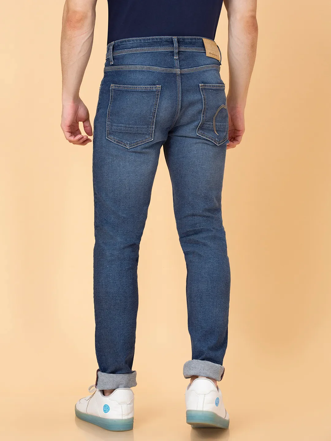 Blue Slim Fit Men's Denims by Being Human Clothing - Image 3