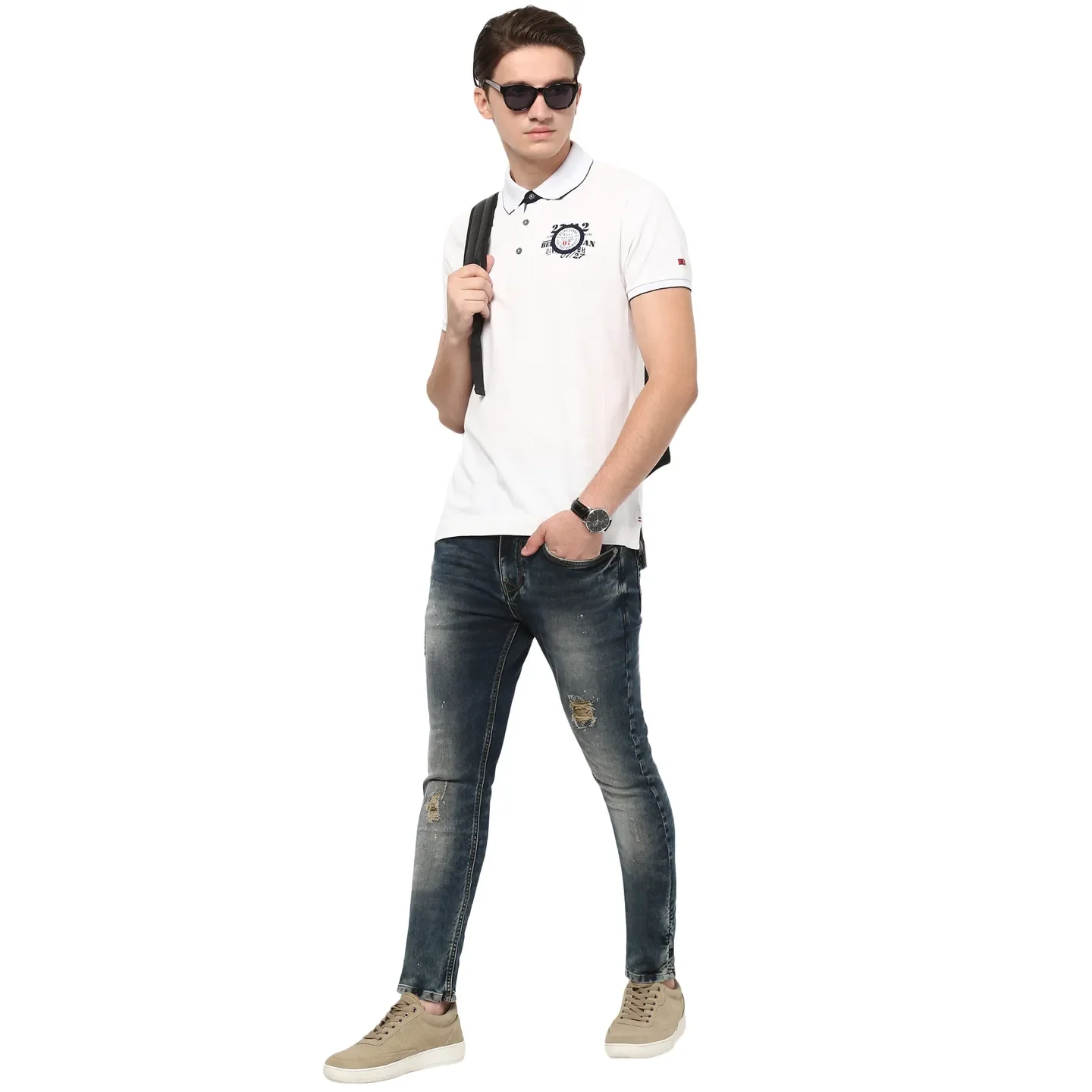 Blue Slim Straight Fit Men's Denims by Being Human Clothing - Image 2
