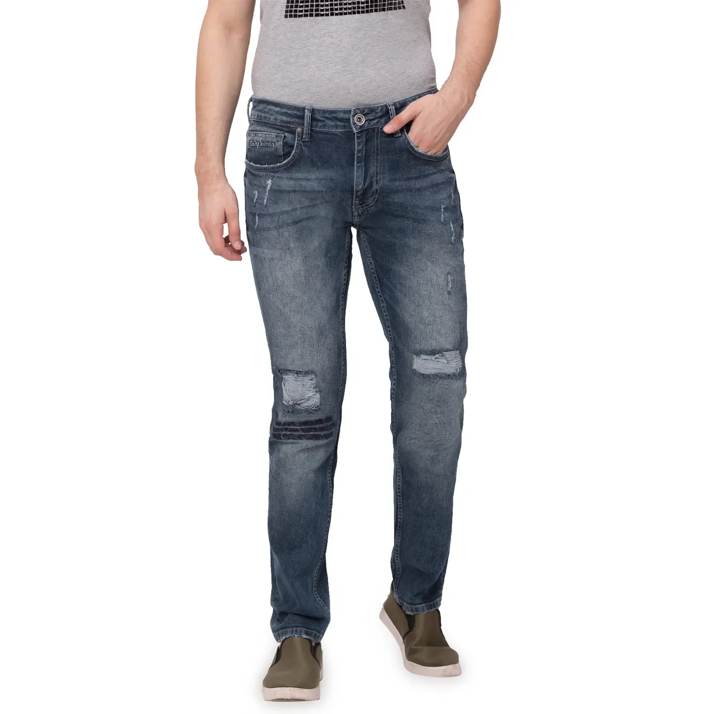 Blue Slim Straight Fit Men's Denims by Being Human Clothing