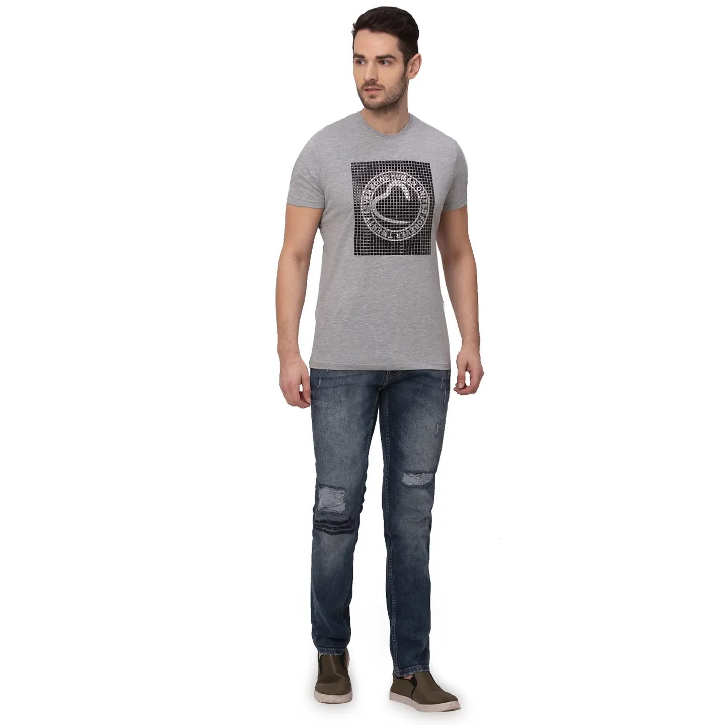 Blue Slim Straight Fit Men's Denims by Being Human Clothing - Image 3