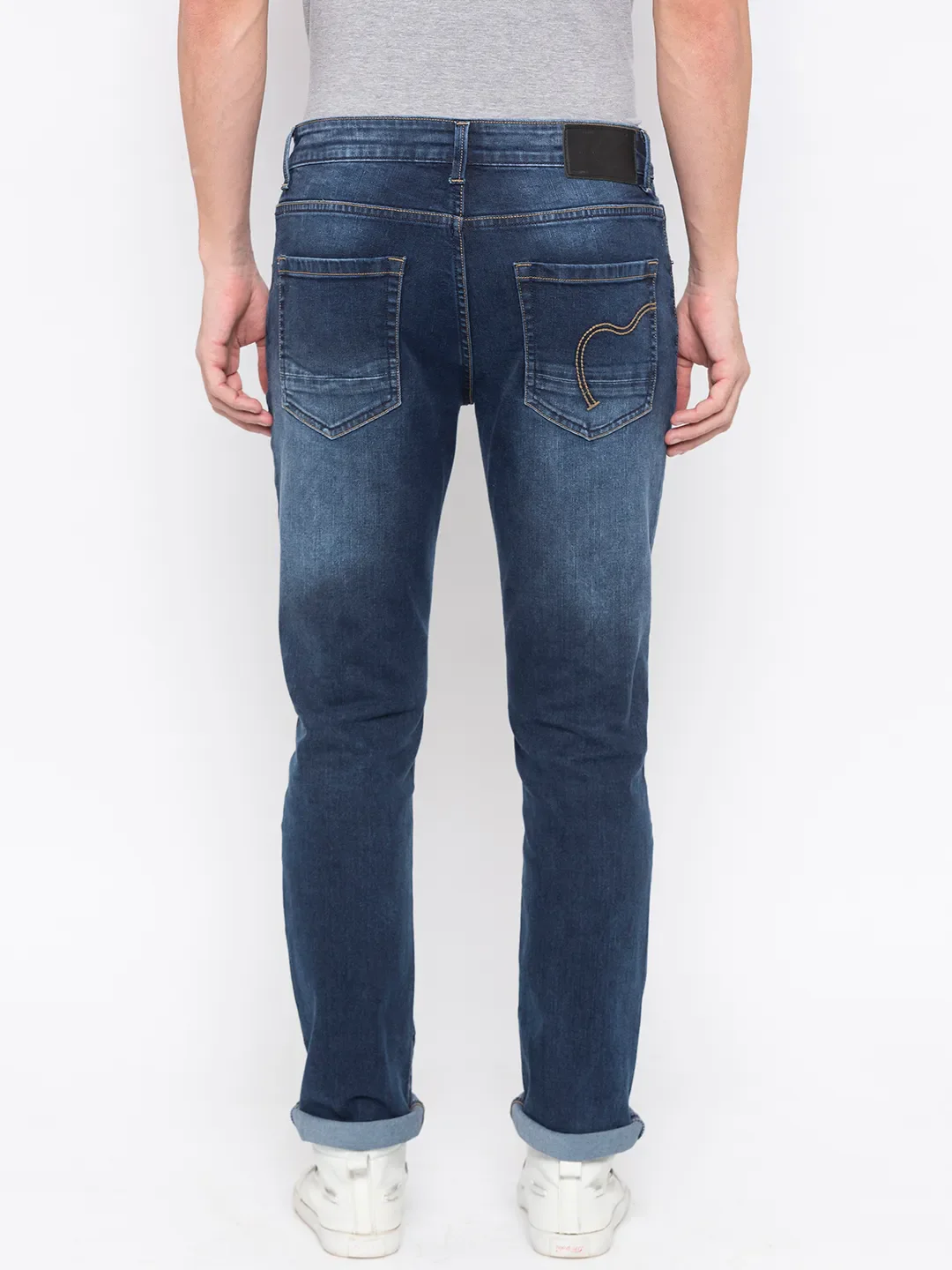 Blue Slim Straight Fit Men's Denims by Being Human Clothing - Image 2