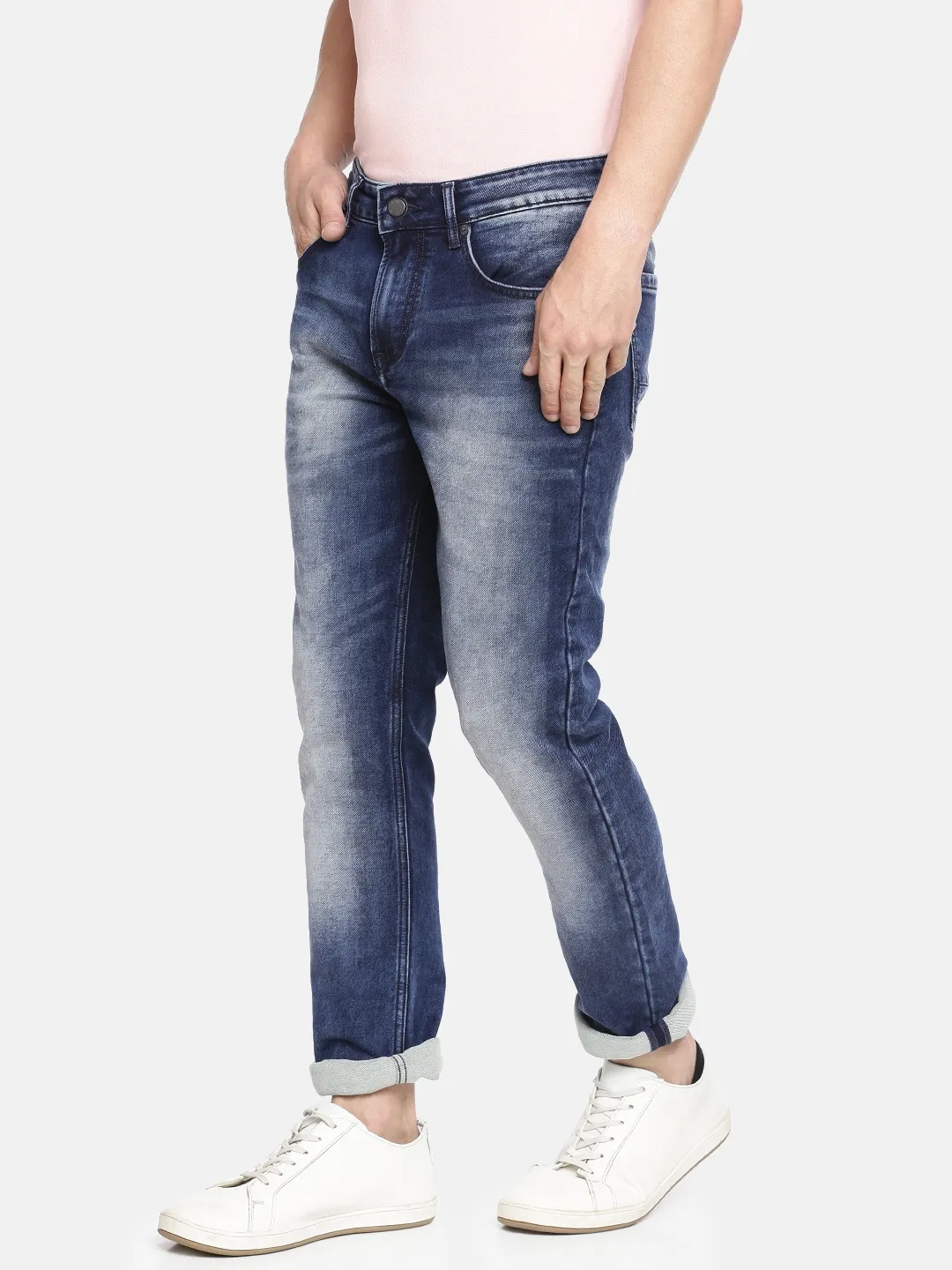 Blue Slim Straight Fit Men's Denims by Being Human Clothing - Image 2