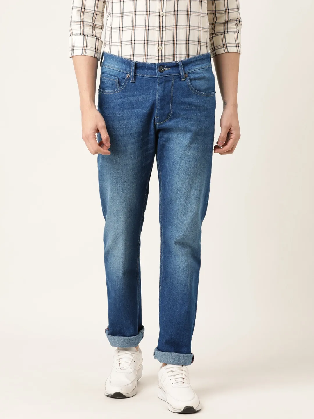 Blue Slim Straight Fit Men's Denims by Being Human Clothing