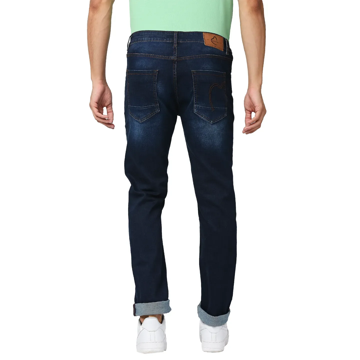 Blue Slim Straight Fit Men's Denims by Being Human Clothing - Image 3