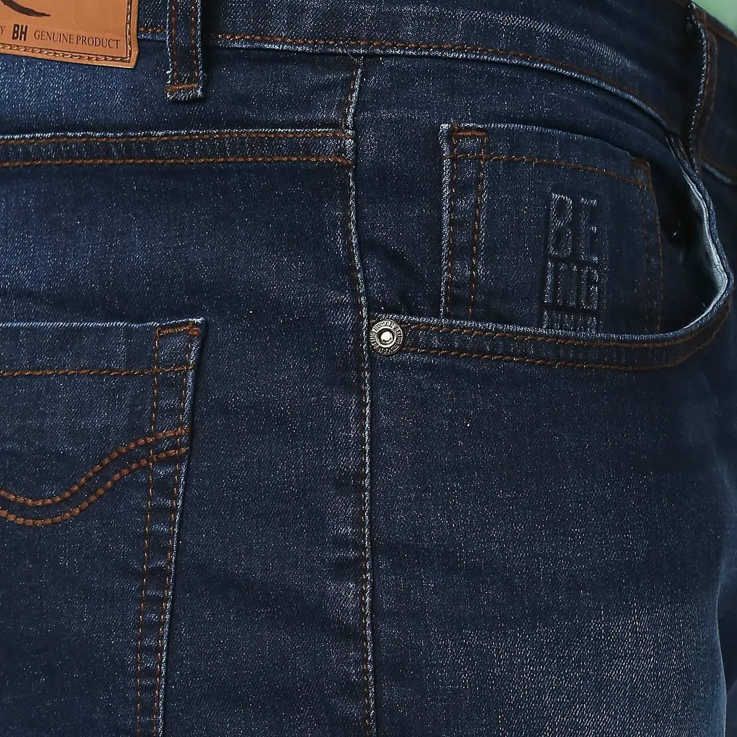 Blue Slim Straight Fit Men's Denims by Being Human Clothing - Image 4