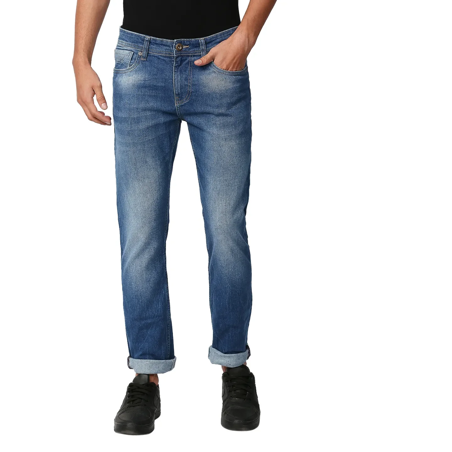 Blue Slim Straight Fit Men's Denims by Being Human Clothing