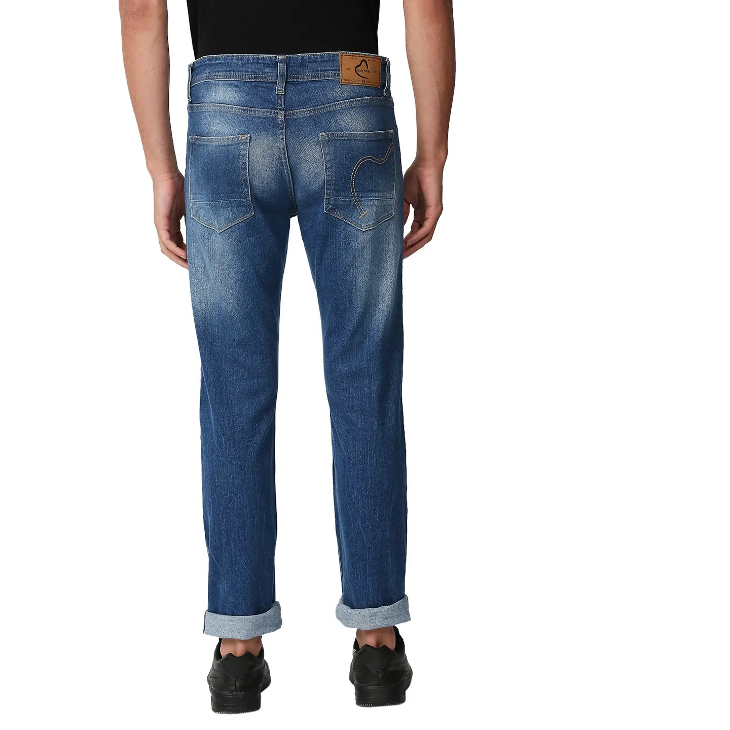 Blue Slim Straight Fit Men's Denims by Being Human Clothing - Image 4