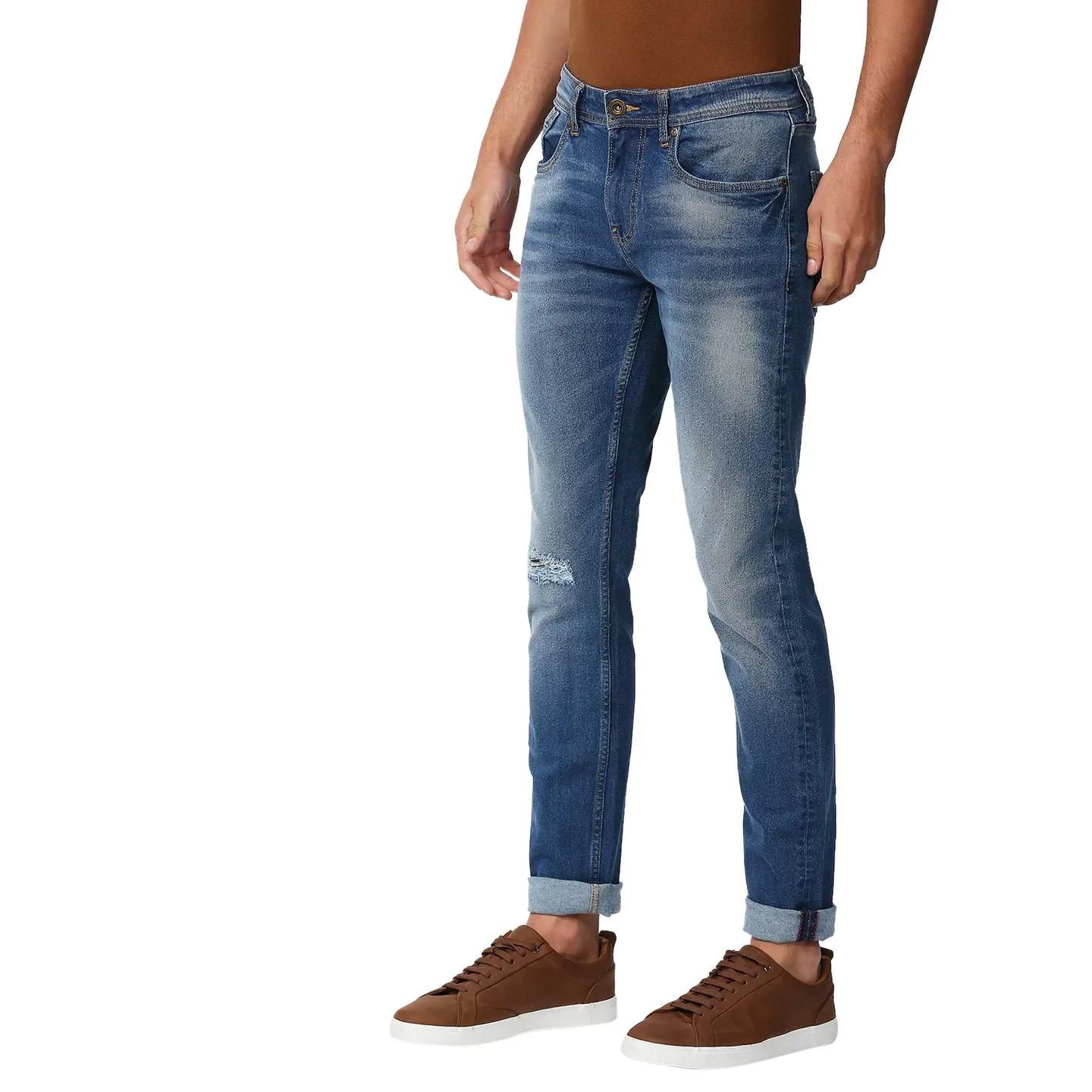 Blue Slim Straight Fit Men's Denims by Being Human Clothing - Image 2