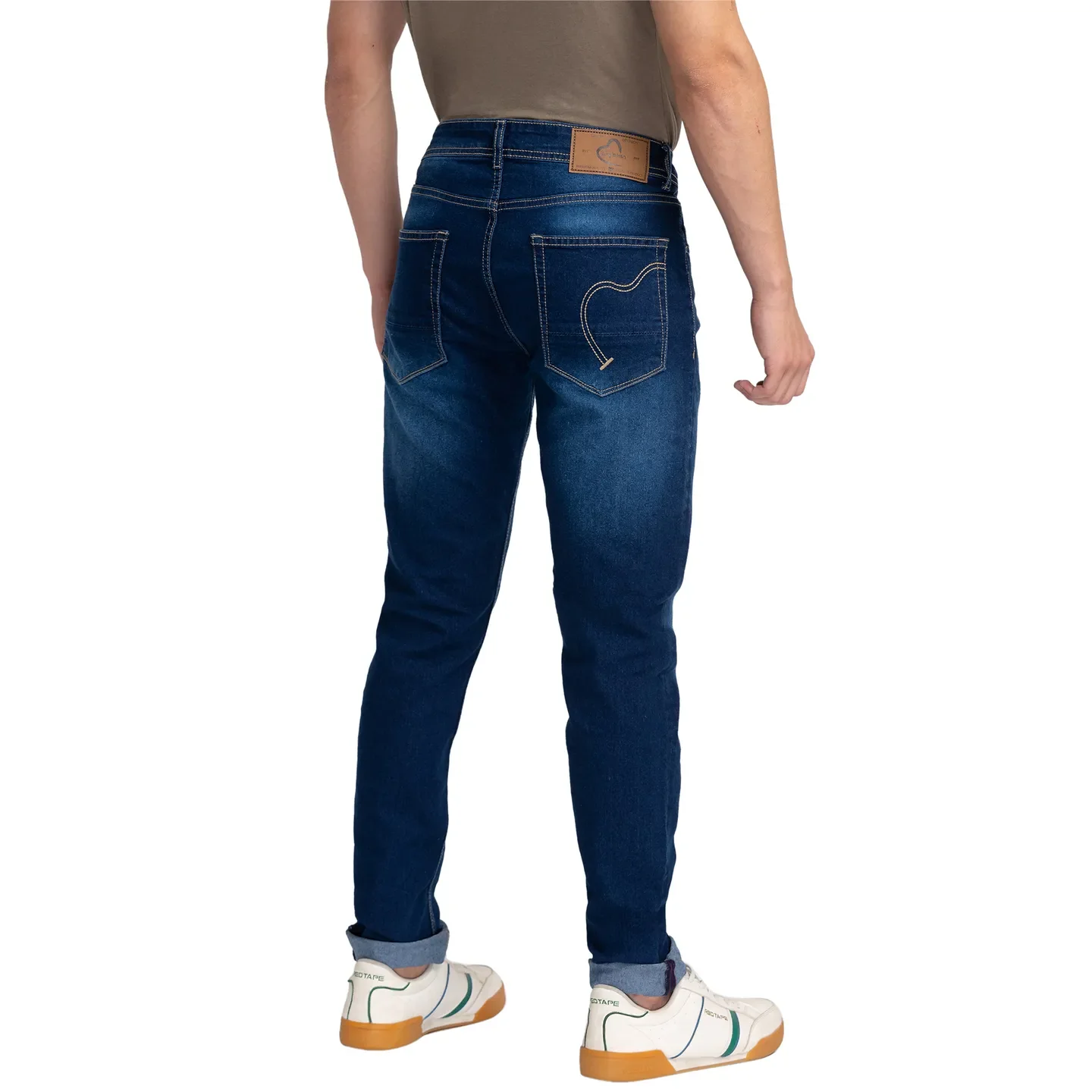 Blue Slim Straight Fit Men's Denims by Being Human Clothing - Image 3