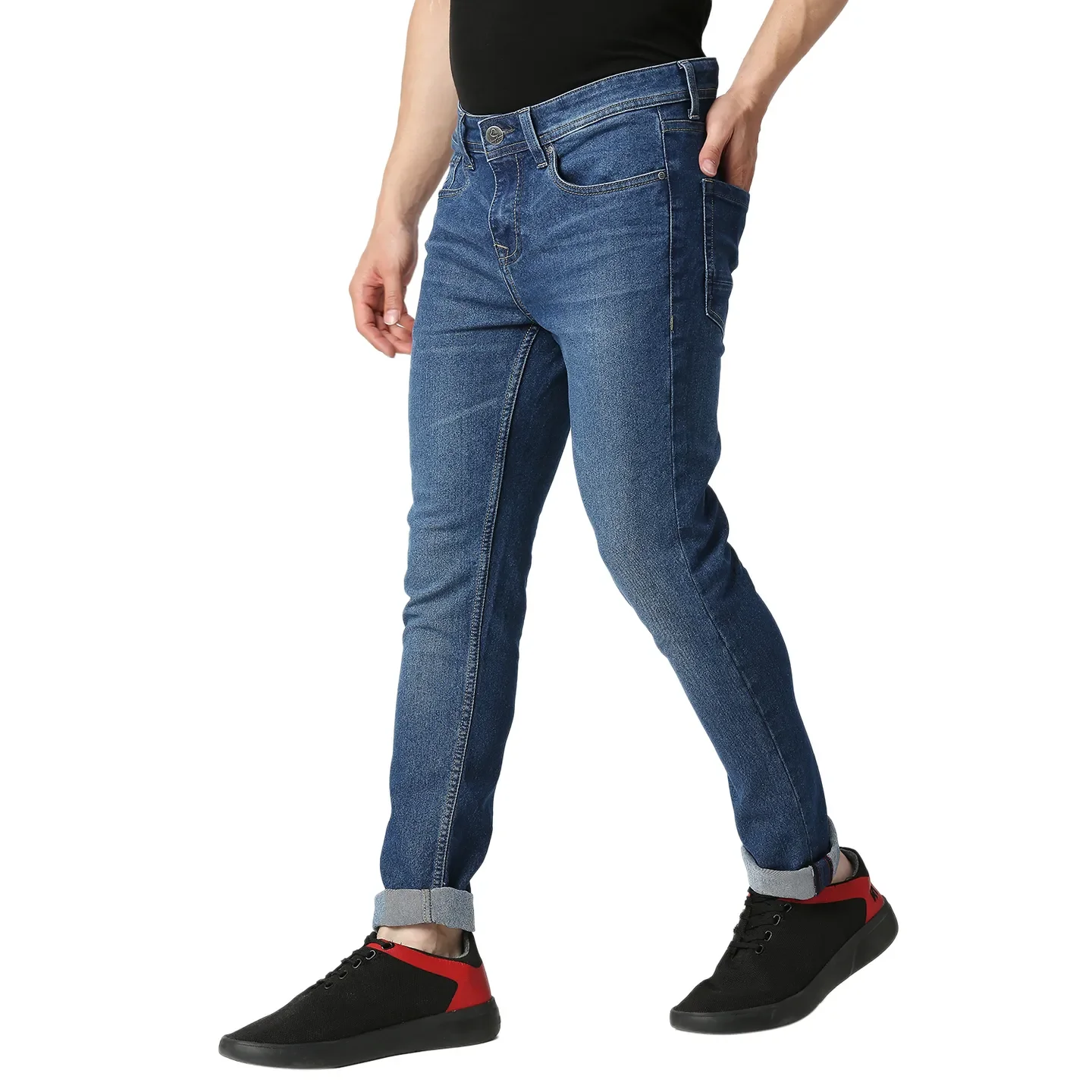 Blue Slim Straight Fit Men's Denims by Being Human Clothing - Image 2