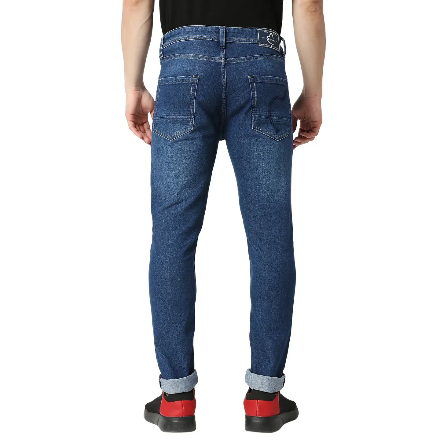 Blue Slim Straight Fit Men's Denims by Being Human Clothing - Image 3