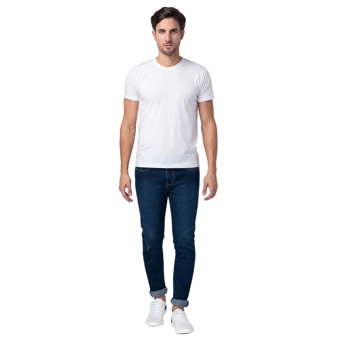 Blue Slim Straight Fit Men's Denims by Being Human Clothing - Image 5