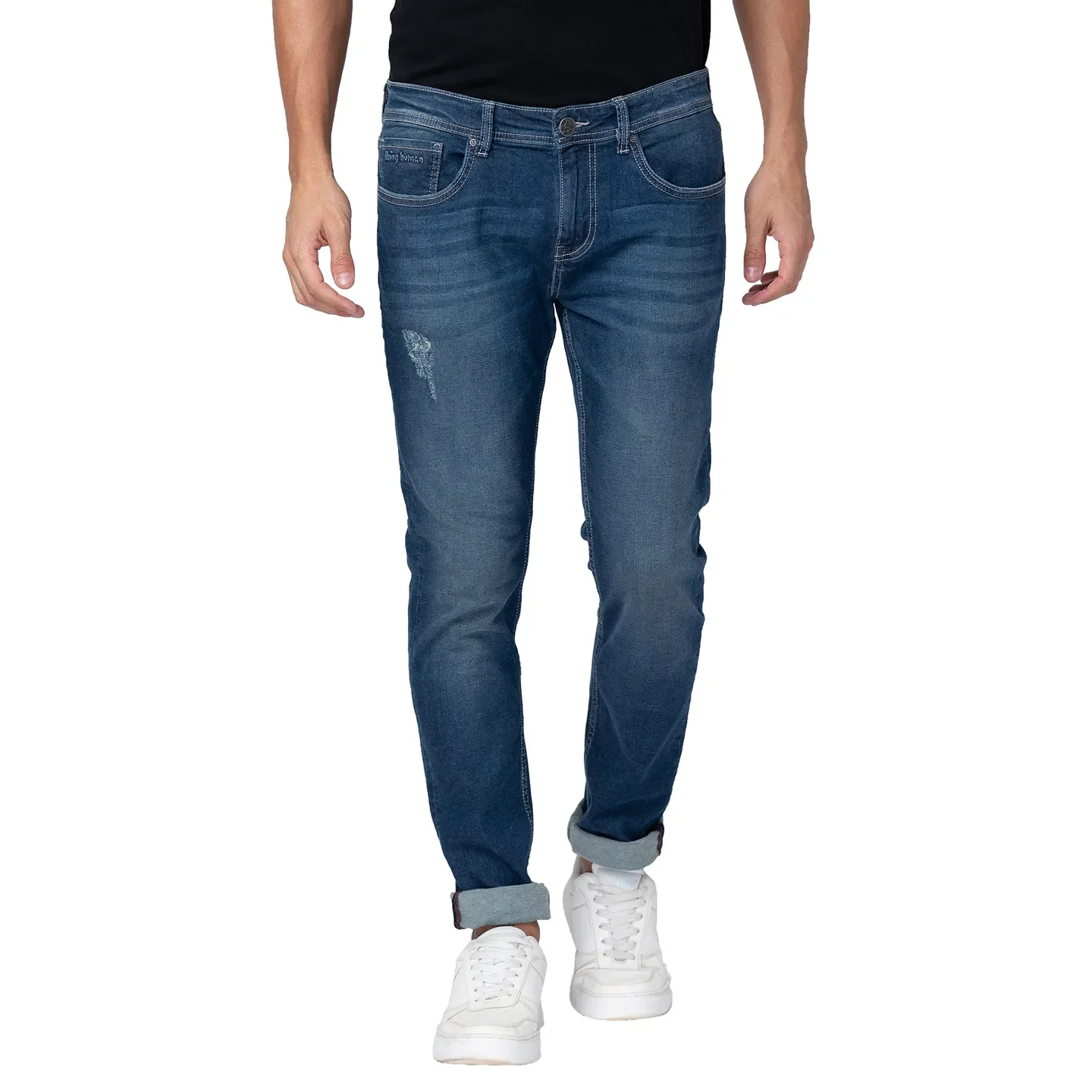 Blue Slim Straight Fit Men's Denims by Being Human Clothing