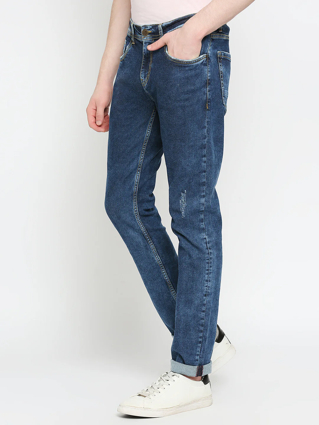 Blue Slim Fit Denims For Men By Being Human Clothing - Image 2