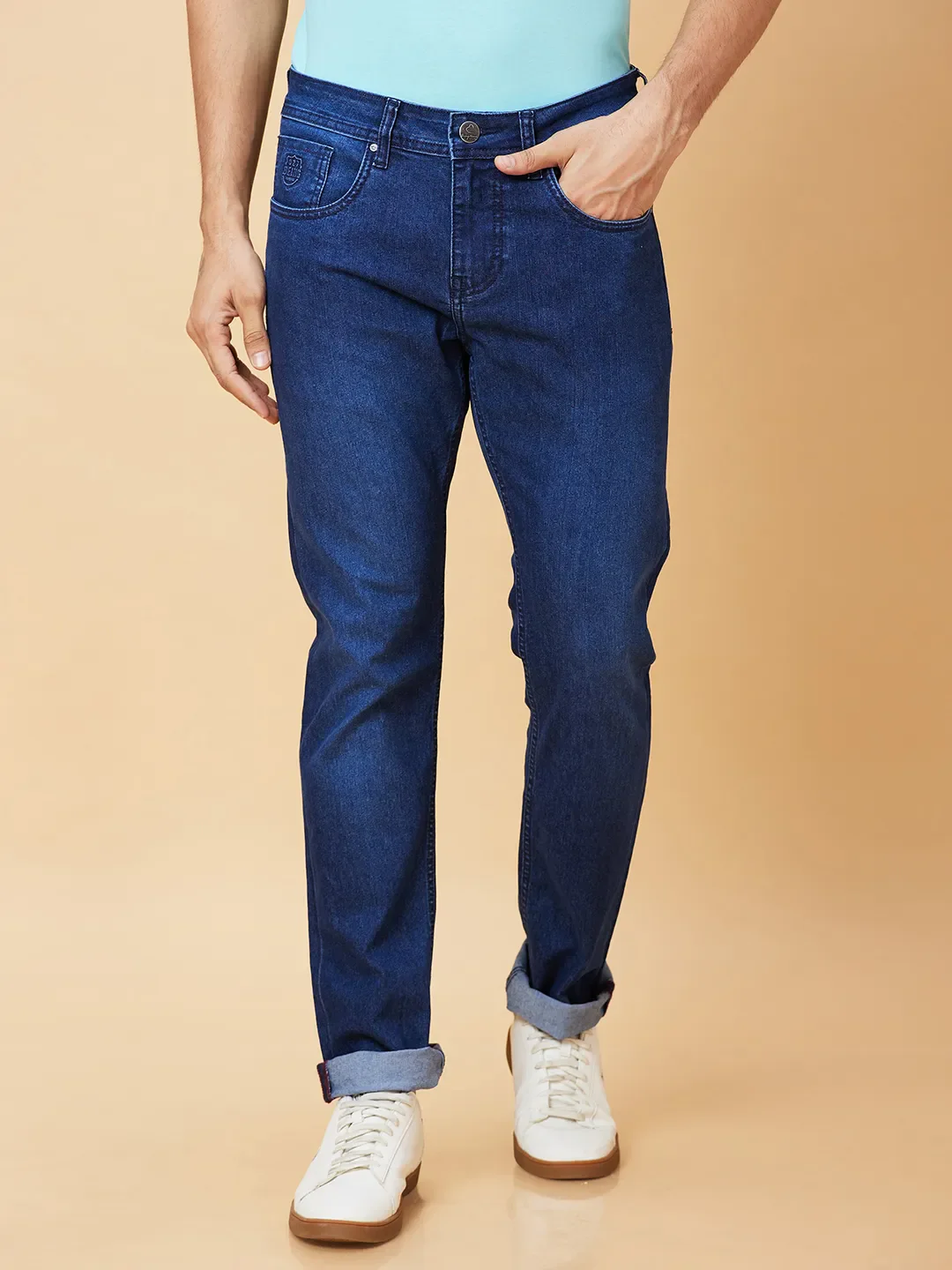Blue Slim Straight Fit Men's Denims by Being Human Clothing