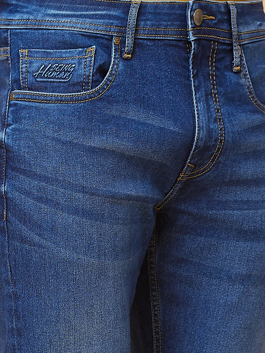 Blue Slim Straight Fit Men's Denims by Being Human Clothing - Image 5