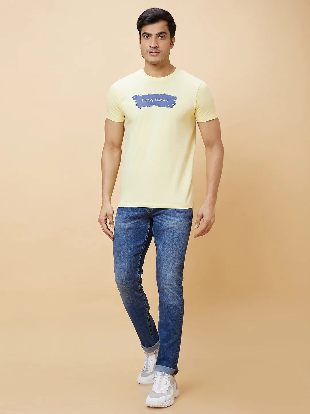 Blue Slim Straight Fit Men's Denims by Being Human Clothing - Image 2