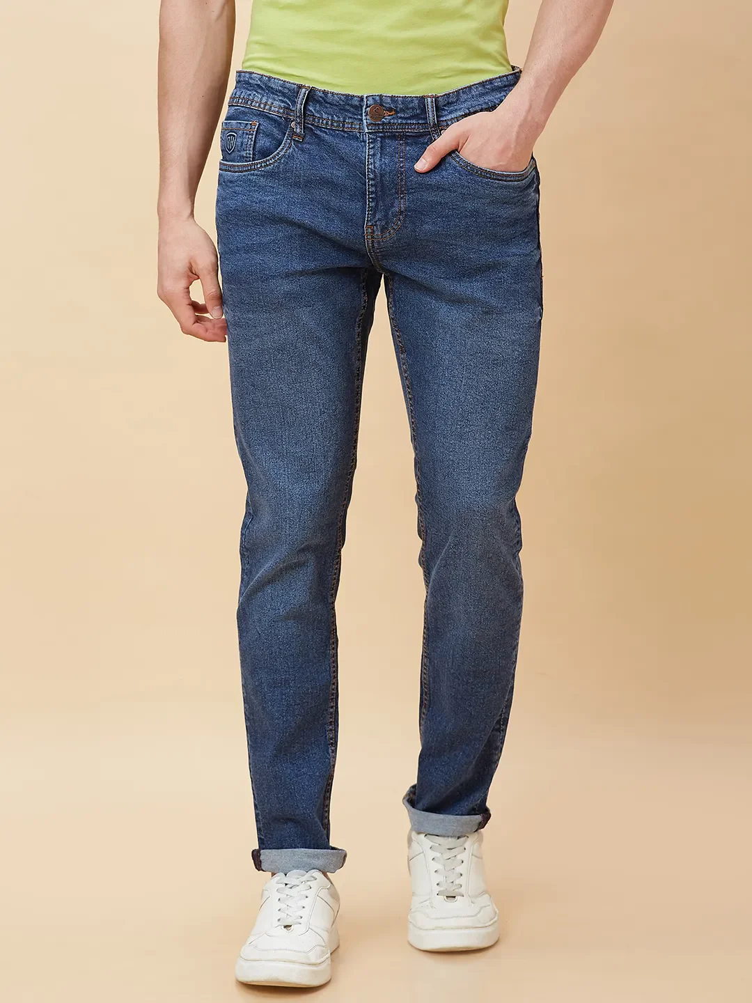 Blue Slim Straight Fit Men's Denims by Being Human Clothing