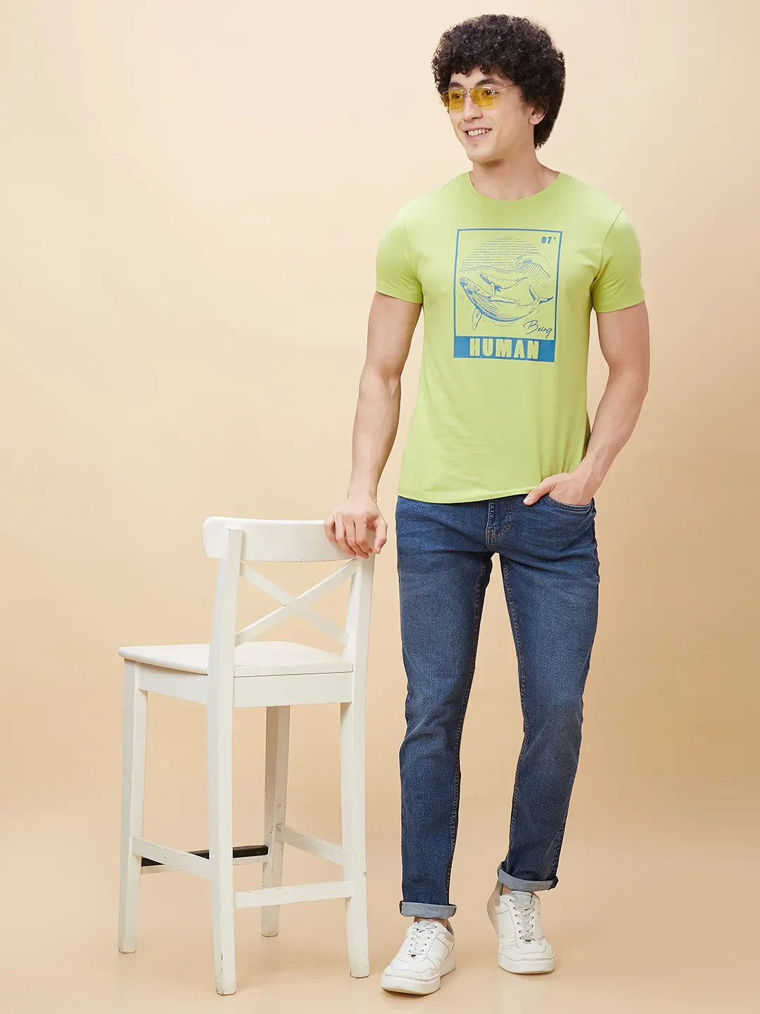 Blue Slim Straight Fit Men's Denims by Being Human Clothing - Image 2