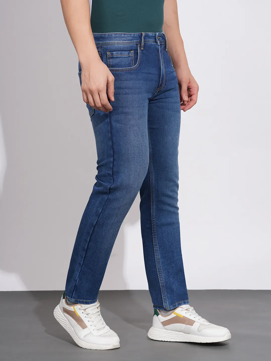 Blue Slim Straight Fit Men's Denims by Being Human Clothing - Image 2