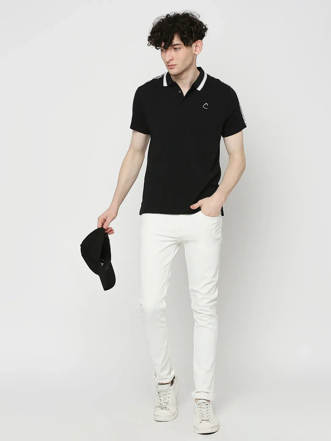 White Slim Straight Fit Men's Denims by Being Human Clothing - Image 6