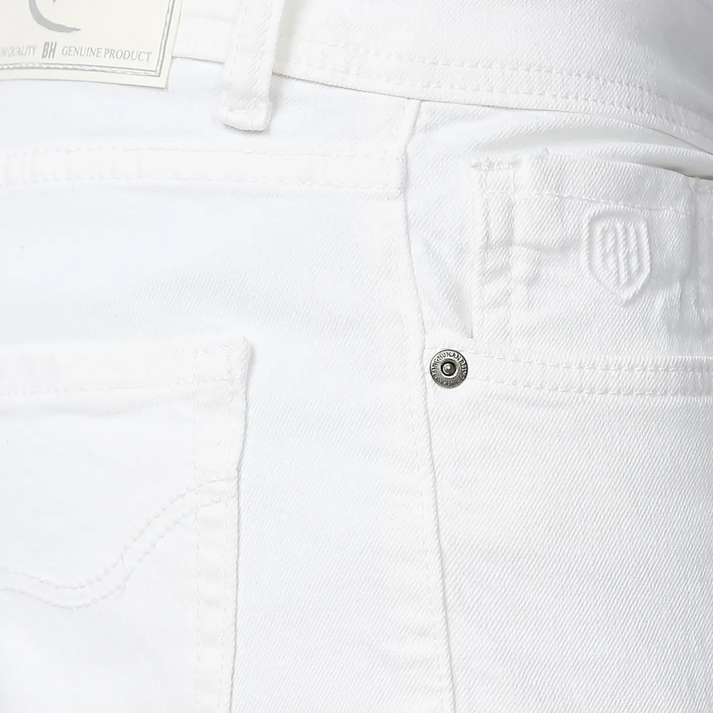 White Slim Straight Fit Men's Denims by Being Human Clothing - Image 5