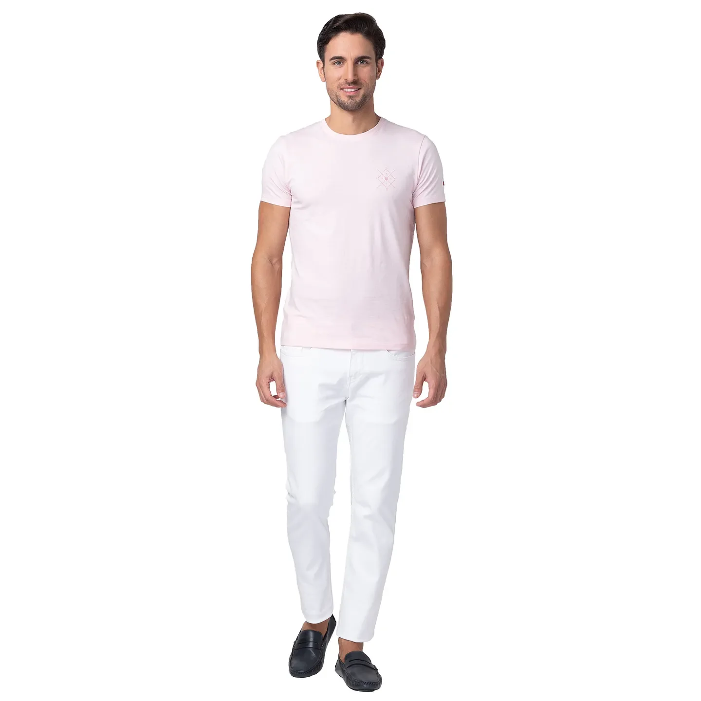 White Slim Straight Fit Men's Denims by Being Human Clothing - Image 2