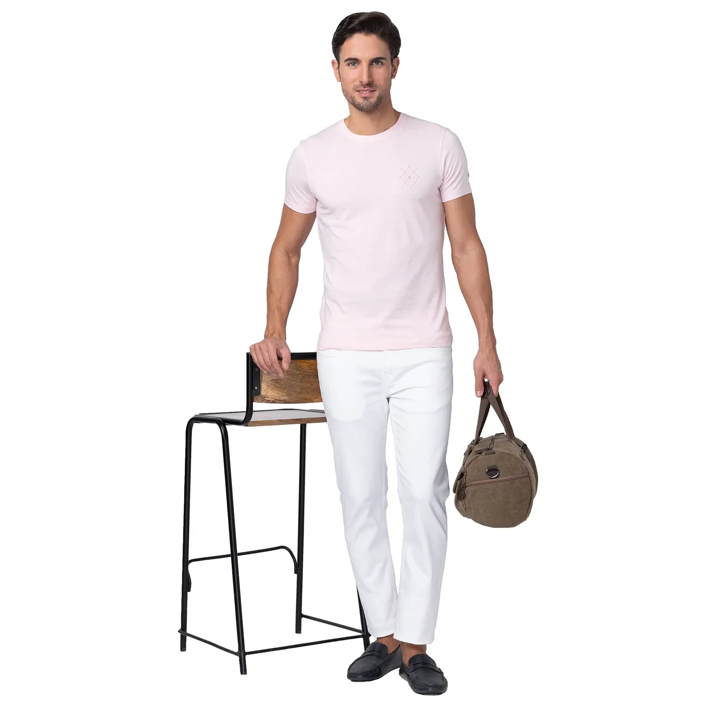 White Slim Straight Fit Men's Denims by Being Human Clothing - Image 6