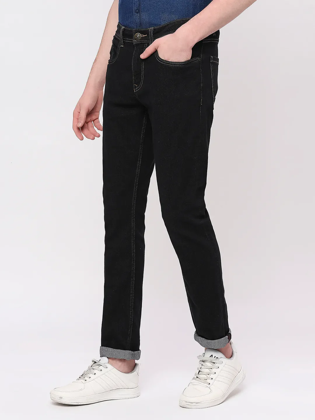 Blue Slim Straight Fit Men's Denims by Being Human Clothing - Image 2