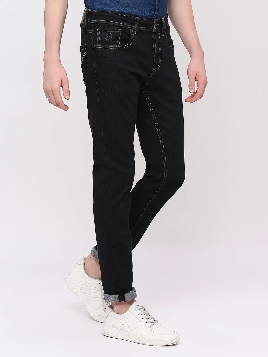 Blue Slim Straight Fit Men's Denims by Being Human Clothing - Image 3