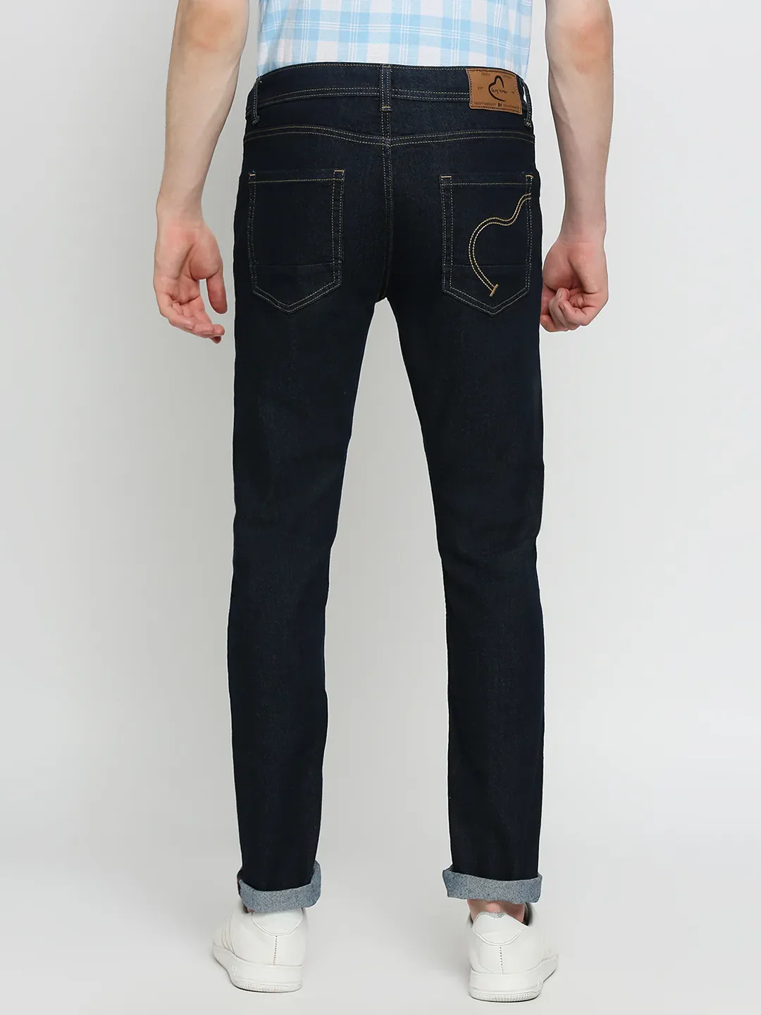 Blue Slim Straight Fit Men's Denims by Being Human Clothing - Image 4