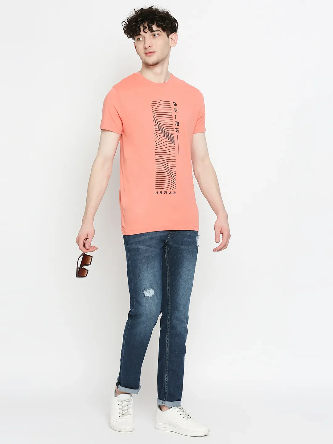 Blue Slim Straight Fit Men's Denims by Being Human Clothing - Image 6