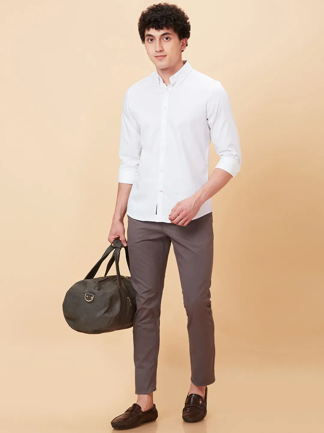 Brown Slim Fit Chinos For Men By Being Human Clothing - Image 6