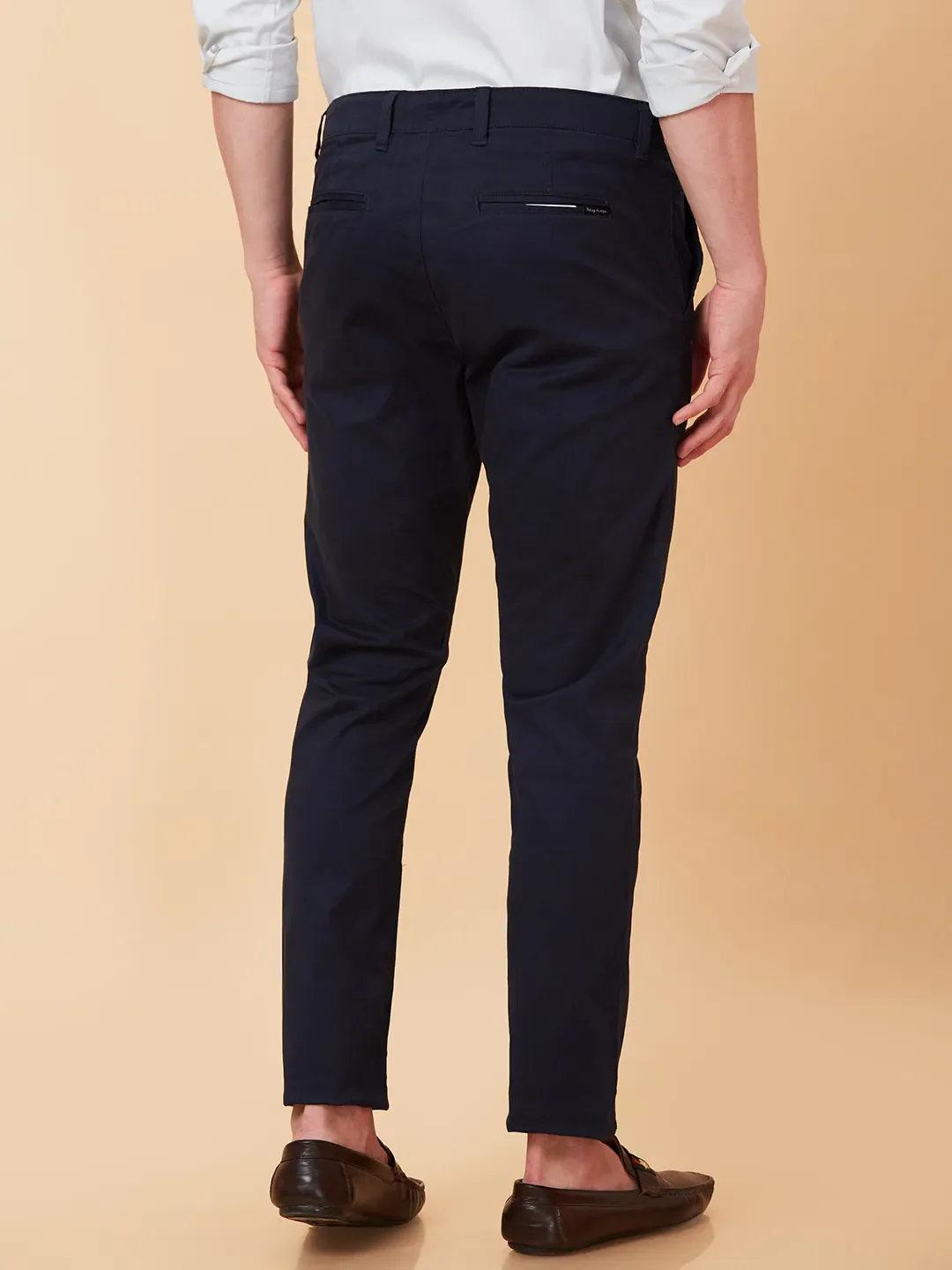 Indigo Slim Fit Chinos For Men By Being Human Clothing - Image 3