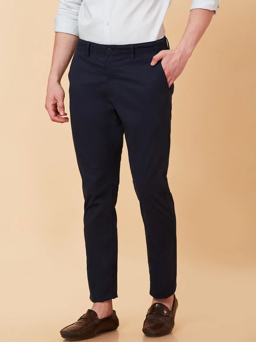 Indigo Slim Fit Chinos For Men By Being Human Clothing - Image 4