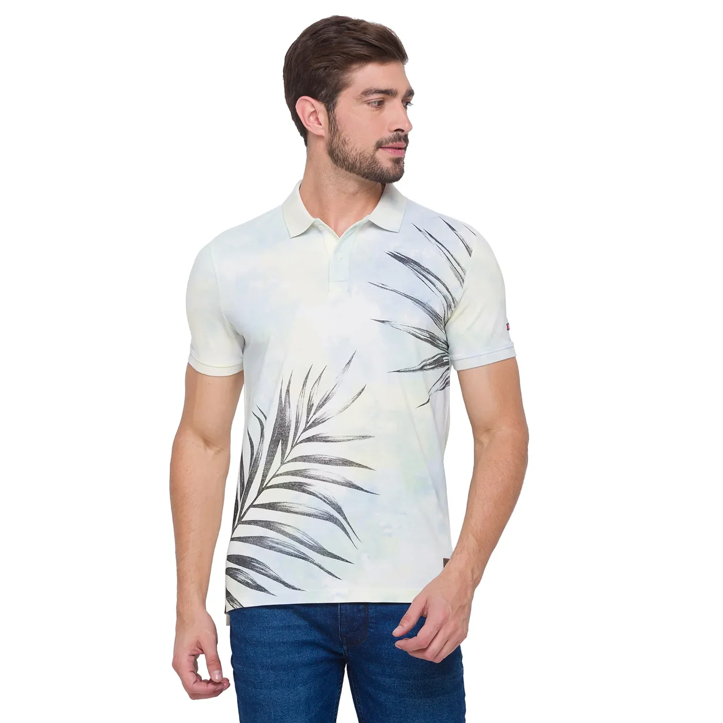 Blue Slim Fit Men's Polo T-shirt by Being Human Clothing - Image 5
