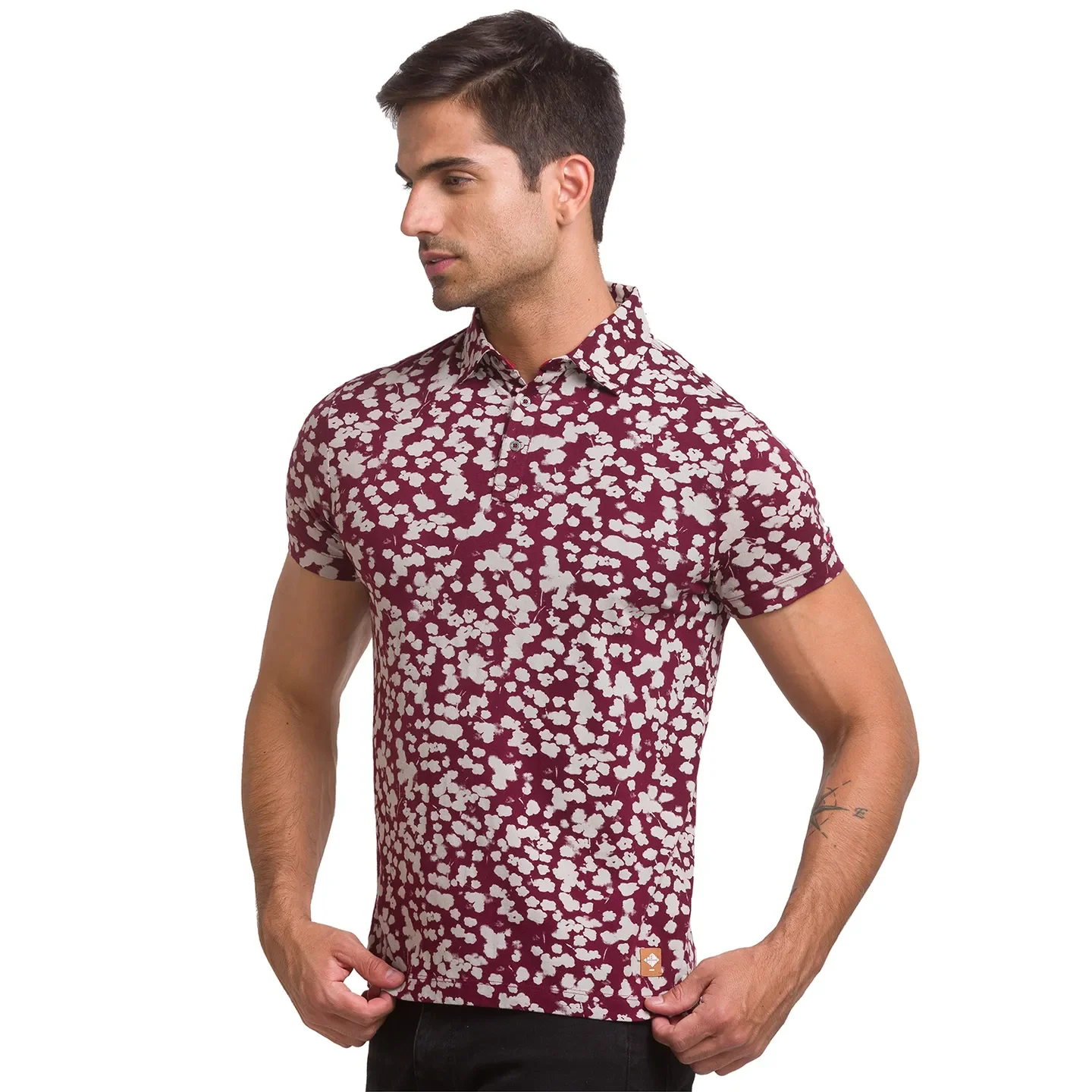 Red Slim Straight Fit Men's Polo T-Shirt by Being Human Clothing - Image 4