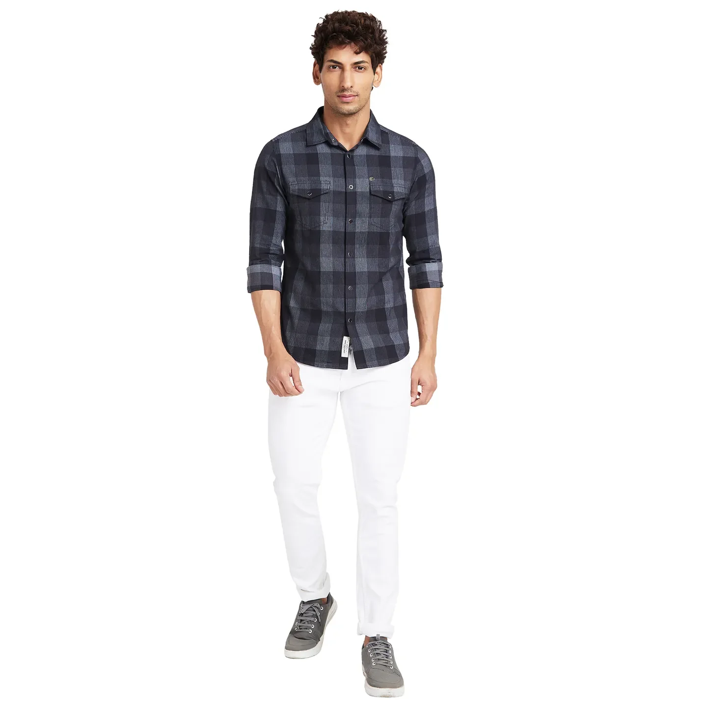 Black Slim Fit Regular Collar Men's Shirt by Being Human Clothing - Image 5