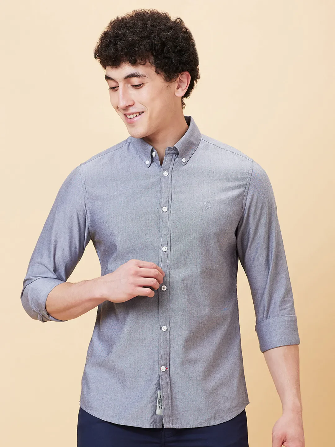Black Slim Straight Fit Regular Collar Long Sleeves Men's Shirt by Being Human Clothing - Image 6